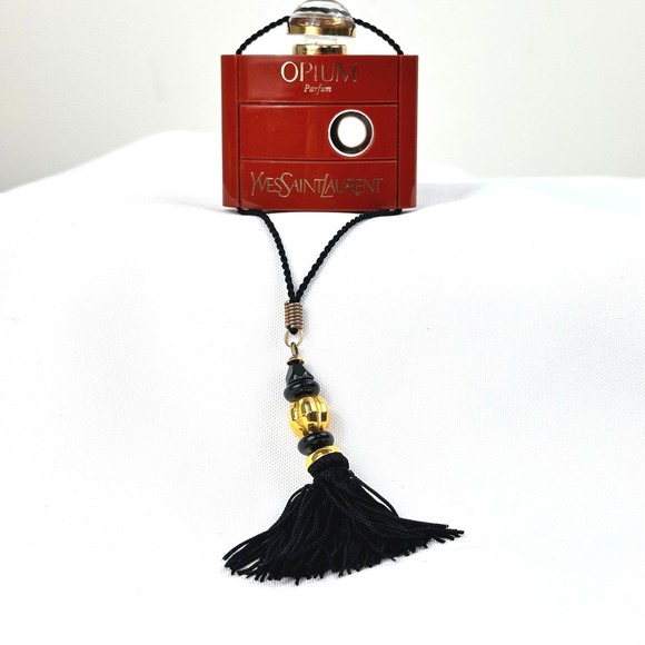 Vintage YSL Opium Parfum Inro Amulet Bottle 7.5 ml – Empty Collectible w/ Tassel - Picture 3 of 10